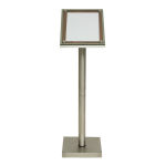 Glas Star Information Display Walnuß 4xA4 (A2) Hartholz mit Stahl Optik und Glasfront.  Tisch oder Wandmontage. Farbe: Schwarz