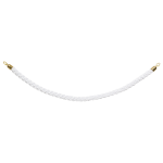 Classic glatte Kordel für Absperrpfosten - WEISS mit vergoldeten Endstücken - 150cm