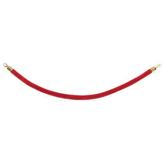 Classic glatte Kordel für Absperrpfosten - ROT mit vergoldeten Endstücken - 150cm