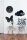 Silhouette Uhr Kreidetafel - inkl. 1  Kreidestift &  Wand Klettverschlusskleberstreifen 29x29cm