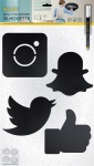 Silhouette Kreidetafeln SOCIAL MEDIA - 4er-Set mit...