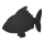 Silhouette Kreidetafel "FISH" inkl. 1 Kreidestift und Wand Klettverschlusskleberstreifen