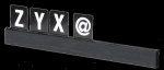 Buchstabenleiste schwarz, 1m. inkl. Buchstaben und Zahlen - hölzerne Leiste um Preise oder Spreüche zu präsentieren