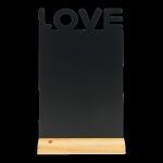 Silhouette Tischkreidetafel "LOVE", inkl. Holzfuß und 1 Kreidestift