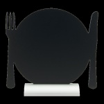 Silhouette Tischkreidetafel PLATE, inkl. Holzfuß und 1...