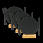 MINI Silhouette Tischkreidetafel "PLATE-3", inkl. Holzfuß und 1 Kreidestift
