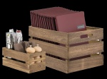 Vintage Holzbox / Tablecaddy in flacher Verbackung und in 2 Minuten selbst zusammen zu setzten Farbe: Braun