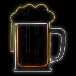 Bierkrug XXL Neon leuchtend (Beer Mug) Höhe: 117cm
