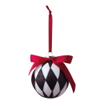 Christmas ball diamond pattern with a red ribbon -...