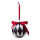 Christmas ball diamond pattern with a red ribbon - Material: in blister - Color: black/white - Size: Ø12cm