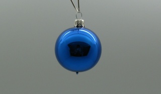 Glaskugel mundgeblase, VE 6 Stk., Größe:Ø 10cm Farbe: kobaltblau/glänzend