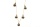 Girlande mit 5 Schneeglocken, silber mit rost Optik, Länge 140cm