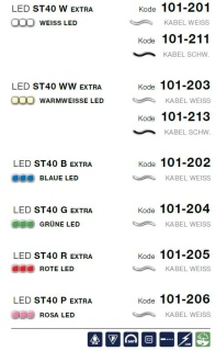 LED ST 40 WW   Kabelfarbe: weiß   Lichterkette --> Led Pro 230V