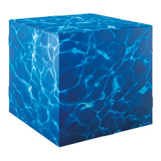 Motif cube »water« with stabilization inside (cardboard), high printing- & material quality, 450g/m², foldable cardboard     Size: 32x32x32cm    Color: blue/white