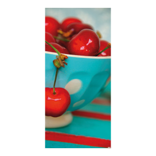 Motivdruck "Kirschen", Papier, Größe: 180x90cm Farbe: rot/blau   #