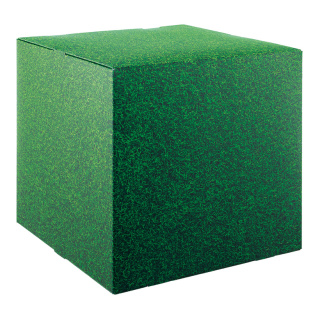 Motif cube »grass« with stabilization inside (cardboard), high printing- & material quality, 450g/m², foldable cardboard     Size: 32x32x32cm    Color: green