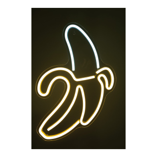 Motif LED "Banane" avec oeillets pour montage mural pour usage intérieur alimentation 2m Color: blanc/jaune Size: 47x32cm