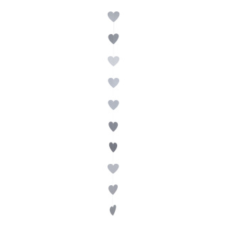 Guirlande de coeur en papier avec 10 coeurs en 10 cm     Taille: 190cm    Color: argent
