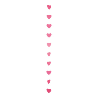 Papierherzengirlande mit 10 Herzen in 10cm Größe:190cm Farbe: pink