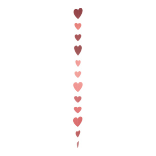 Guirlande de coeur en papier avec 12 coeurs en 10 & 15cm  Color: rouge Size: 200cm