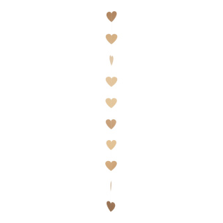 Paper hearts garland with 10 hearts in 10cm     Size: 190cm    Color: gold