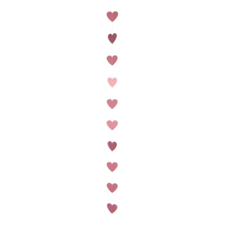 Papierherzengirlande mit 10 Herzen in 10cm Größe:190cm Farbe: rosa