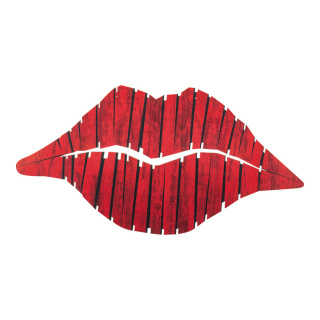 Lèvres avec oeillets de suspension, en bois     Taille: 90x46cm    Color: rouge