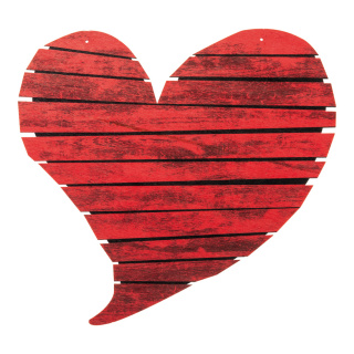 Herz mit Hängeösen, aus Holz     Groesse: 34x21cm    Farbe: rot