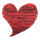 Herz mit Hängeösen, aus Holz     Groesse: 65x61cm    Farbe: rot