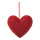 Coeur avec cintre recouvert de tissu pailleté, en mousse dure     Taille: H: 21cm    Color: rouge