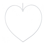 Contour heart made of metal, with chain to hang     Size:...