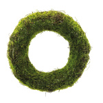 Natural wicker wreath with artificial moss     Size:...