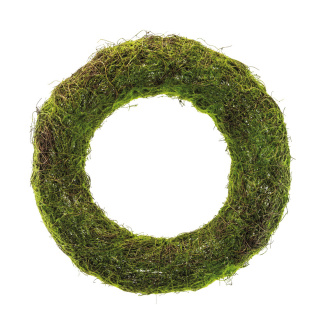 Natural wicker wreath with artificial moss     Size: Ø: 50cm    Color: green