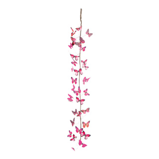 Guirlande de papillon avec cintre, en papier     Taille: L: 150cm    Color: rose