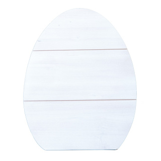 Easter egg with backside stand, made of wood     Size: 30x20cm    Color: white