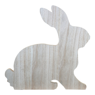 Hase sitzend, 2-teilig, mit Standplatte, aus Holz     Groesse: 50x50cm    Farbe: natur