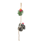 Rope garland decorated with flowers, with climbing sloth...