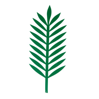 Palmblatt, Cut-Out, aus Kunststoff, Größe: 43x18cm Farbe: grün