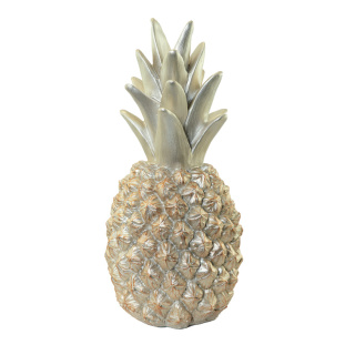 Ananas aus Kunstharz Größe:H: 33cm, Ø: 15cm Farbe: gold