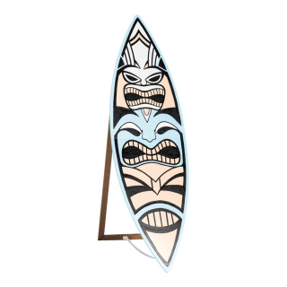 Planche de surf imprimé avec motif »Tiki«, pliable, en bois     Taille: 170x50cm    Color: coloré