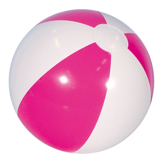 Beach ball inflatable, made of PVC     Size: Ø 40cm    Color: pink/white
