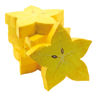 Sternfruchtscheiben 6er-Set, aus Hartschaum Größe:Ø: 10cm Farbe: gelb