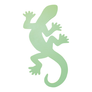 Gecko, découpe avec cintre, en bois     Taille: 24x45cm    Color: vert