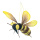 Bee with hanger, made of styrofoam & synthetic fibre     Size: L: 21cm, W: 15cm    Color: black/yellow