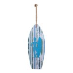 Surf board with rope hanger, motif 1, made of wood...