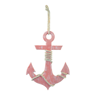 Anchor with rope hanger, made of wood     Size: H: 50cm, W: 36cm    Color: orange