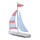 Segelboot aus Holz     Groesse: H: 40cm, B: 38cm    Farbe: orange/natur