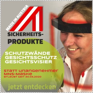Gesichtsschutz aus PET - Made in Austria (Erwachsene - kürzere Ausführung)
