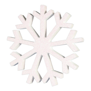 Schneeflocke beglittert, mit Hänger, aus Styropor Abmessung: Ø 30cm Farbe: weiß