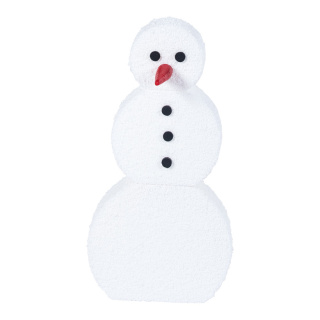 Bonhomme de neige en polystyrène floqué3 parties avec des bandes adhésives Color: blanc Size: 90x40cm